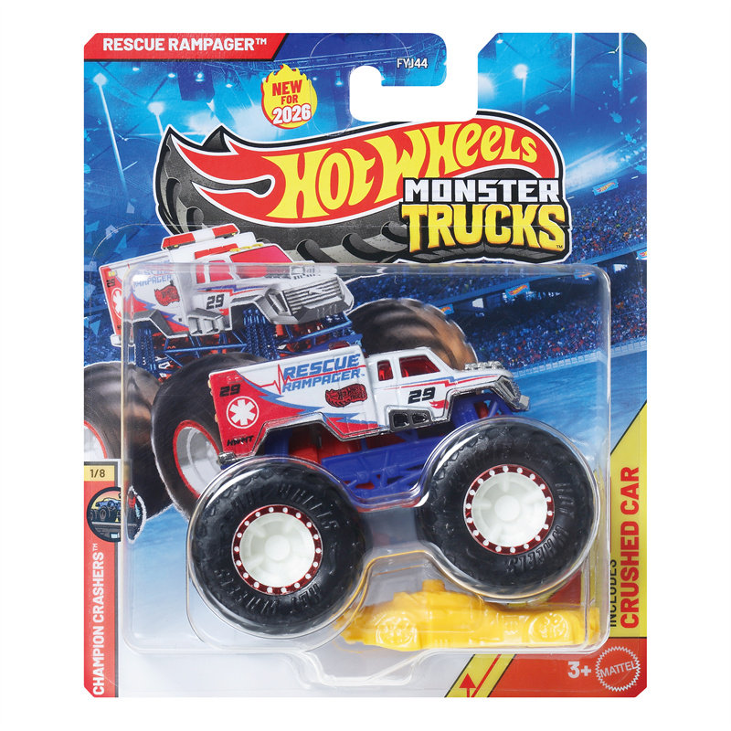 Hot Wheels Car Monster Trucks - Samochodzik Hot Wheels MONSTER TRUCKS Rescue